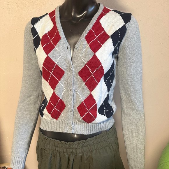 #0289 PacSun J. Galt Women's Argyle Sweater Vest Small - Picture 1 of 5